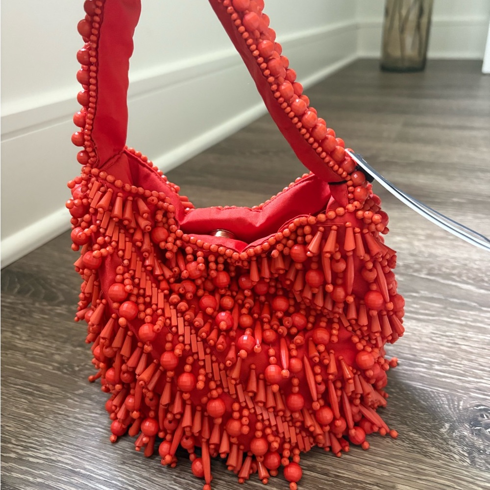 NWT Mango Beaded Red Women's Bag